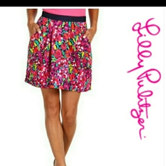 Lilly Pulitzer Clover Confetti Skirt Sz 0 EUC